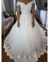 2022 Tulle Lace Wedding Dresses Cap Sleeve Beaded Sequins Wedding Gown Ball Gown Bridal Dress